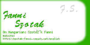 fanni szotak business card